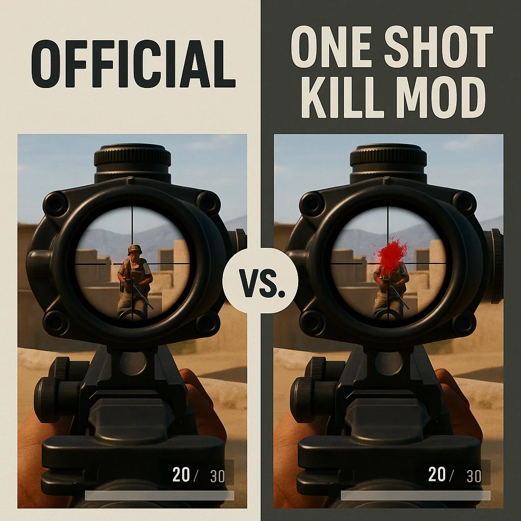 Difference Between Official vs. One Shot Kill Mod Version